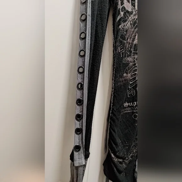 Salvage Black Hoodie with Silver Graphics - Picture 5 of 6